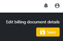 Save new once-off billing document button